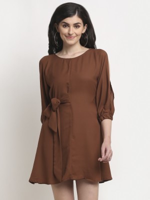 La Zoire Women A-line Brown Dress