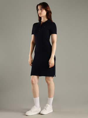 TOMMY HILFIGER Women T Shirt Blue Above Knee/Mid Thigh Length Dress