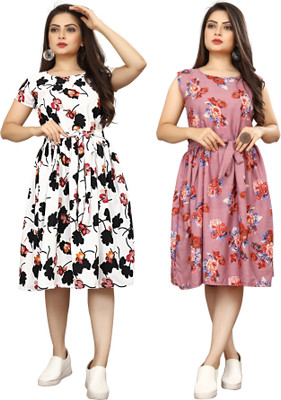 HouseOfCommon Women A-line Pink Knee Length Dress