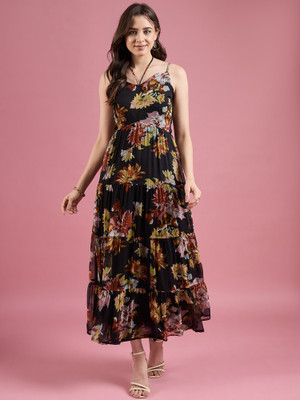 Dressberry Women A-line Black Maxi/Full Length Dress