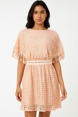 Anupama Collection Women Fit and Flare Pink Above Knee/Mid Thigh Length Dress