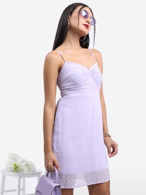 KETCH Women Ribbed Purple Dress