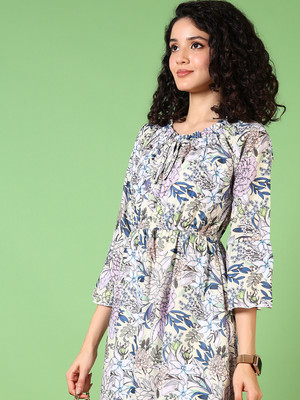 V-MART Women A-line Multicolor Knee Length Dress