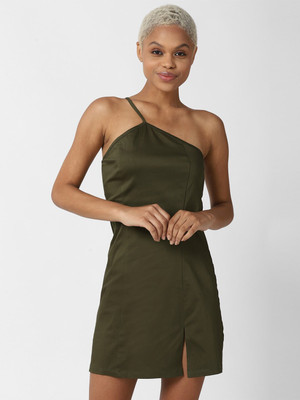 FOREVER 21 Women Sheath Dark Green Mini/Short Dress