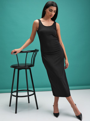 Tokyo Talkies Women Wrap Black Maxi/Full Length Dress