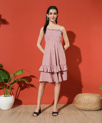 UnicusApparel Women Fit and Flare Multicolor Knee Length Dress