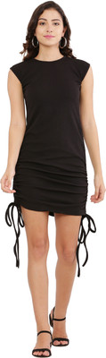 STYLE BEURUA Women Bodycon Black Above Knee/Mid Thigh Length Dress