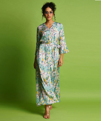 Globus Women A-line Multicolor Maxi/Full Length Dress