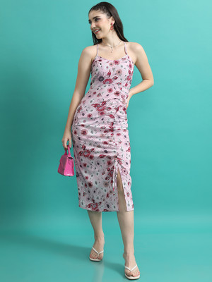 Tokyo Talkies Women Skater Multicolor Knee Length Dress