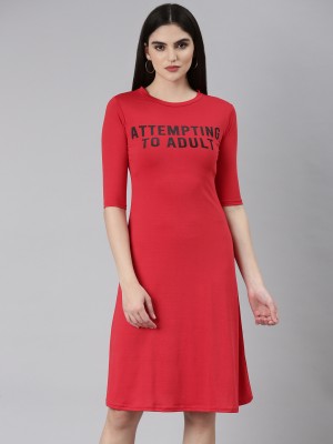 Showoff Women A-line Red Dress