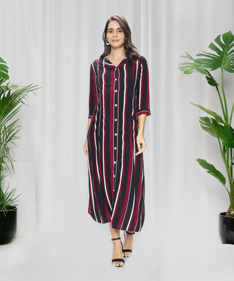 MomToBe Women A-line Multicolor Midi/Calf Length Dress