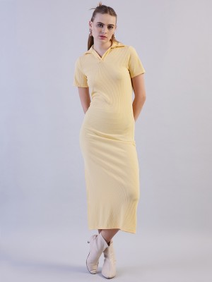 Freehand Women Sheath Yellow Dress