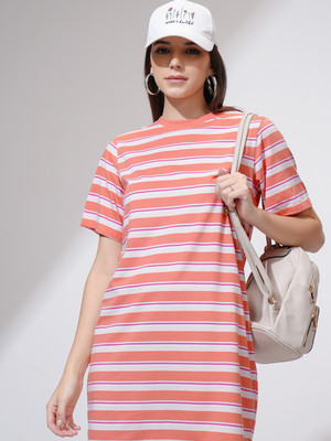 Tokyo Talkies Women T Shirt Multicolor Above Knee/Mid Thigh Length Dress