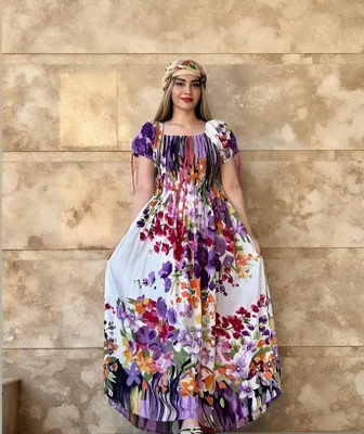 TIARO Women A-line Multicolor Maxi/Full Length Dress