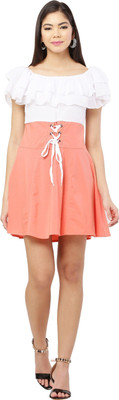 A R J FASHION Women Fit and Flare Pink Mini/Short Dress