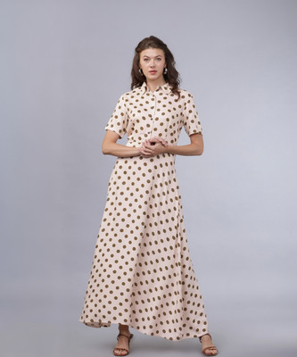 Tokyo Talkies Women A-line Multicolor Midi/Calf Length Dress