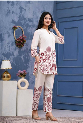 Bbajrang creation Women A-line White, Red Above Knee/Mid Thigh Length Dress