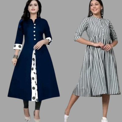 Db Fashionpo Women A-line Multicolor Midi/Calf Length Dress