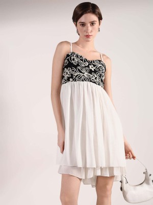 Showoff Women Fit and Flare White Dress