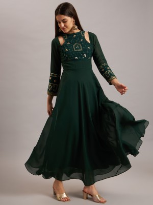 Eavan Women Ethnic Dress Green Dress