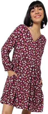 GAP Women A-line Multicolor Above Knee/Mid Thigh Length Dress