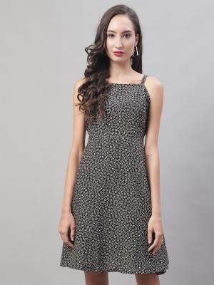 JAINISH Women A-line Grey, Black Dress