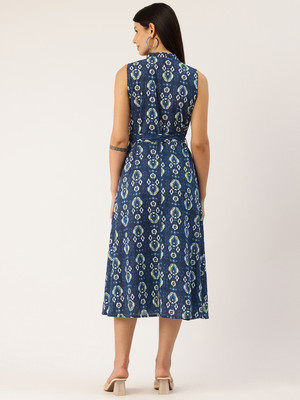 Feranoid Retail Women Wrap Blue Midi/Calf Length Dress