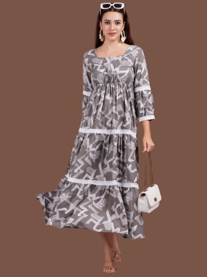 sana fashion Women Gown Grey Dress