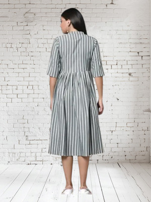 Suhani Creationnm Women Printed A-line Kurta(Blue, Grey)