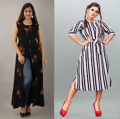 maruti fab Women Fit and Flare Black Below Knee Dress