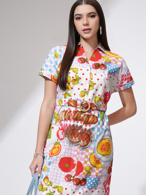 Tokyo Talkies Women Shirt Multicolor Midi/Calf Length Dress