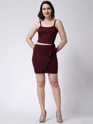 Vaararo Women Bodycon Maroon Dress