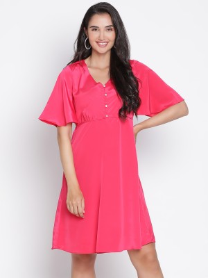 DRAAX fashions Women A-line Pink Dress