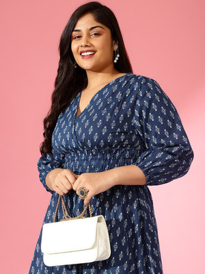 Femvy Flared/A-line Gown(Dark Blue)