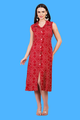 Oh Mi Dios Women A-line Red Midi/Calf Length Dress