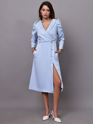 Ananta Ysela Women High Low Blue Below Knee Dress