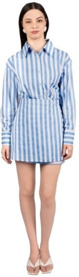 CoryEdge Women Shirt Blue Mini/Short Dress