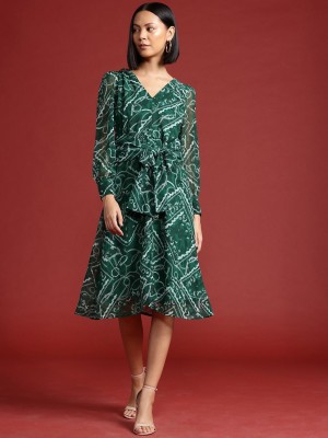 all about you Women A-line Green Dress