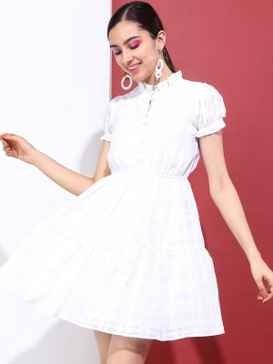 Tokyo Talkies Women Tiered White Dress