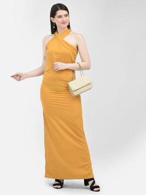 Eavan Women A-line Yellow Maxi/Full Length Dress