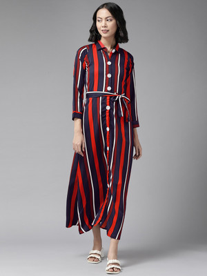 Aarika Women A-line Multicolor Midi/Calf Length Dress