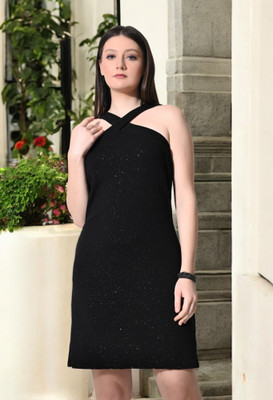 PATER Women Bodycon Black Knee Length Dress