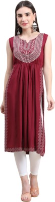 Daevish Women Fit and Flare Maroon Dress