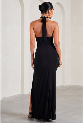 Traquila Women Bodycon Black Maxi/Full Length Dress