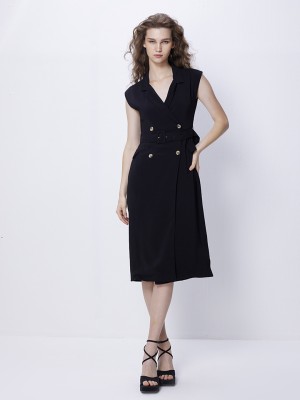 Cover Story Women A-line Black Dress