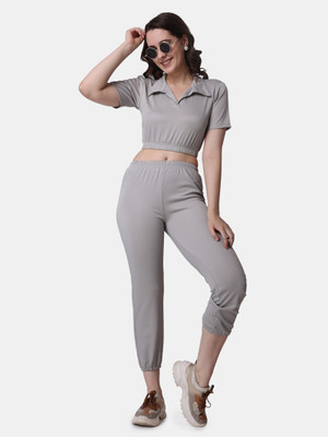 METRONAUT Women Two Piece Dress Grey Maxi/Full Length Dress