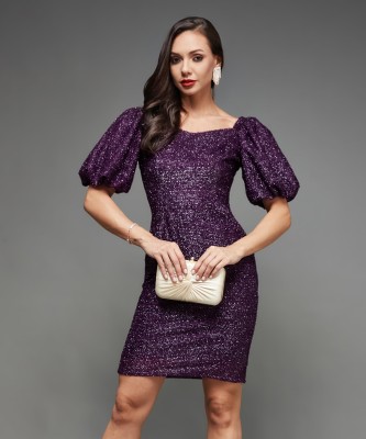 Miss Chase Women Bodycon Purple Dress