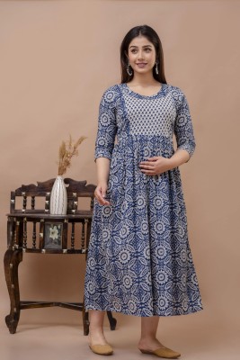 Waheguru Clothing Women Gown Blue Dress