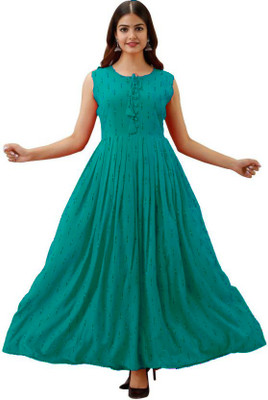 MOHINI CREATION Women A-line Blue Midi/Calf Length Dress