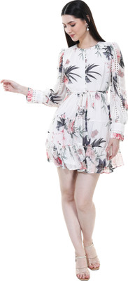 TSM Women Fit and Flare Multicolor Knee Length Dress